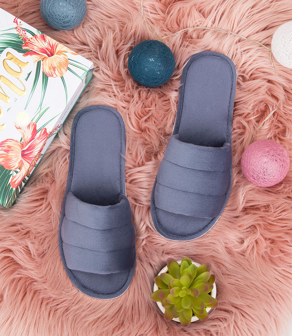 Dámske šedé šľapky Natural Style NS-141