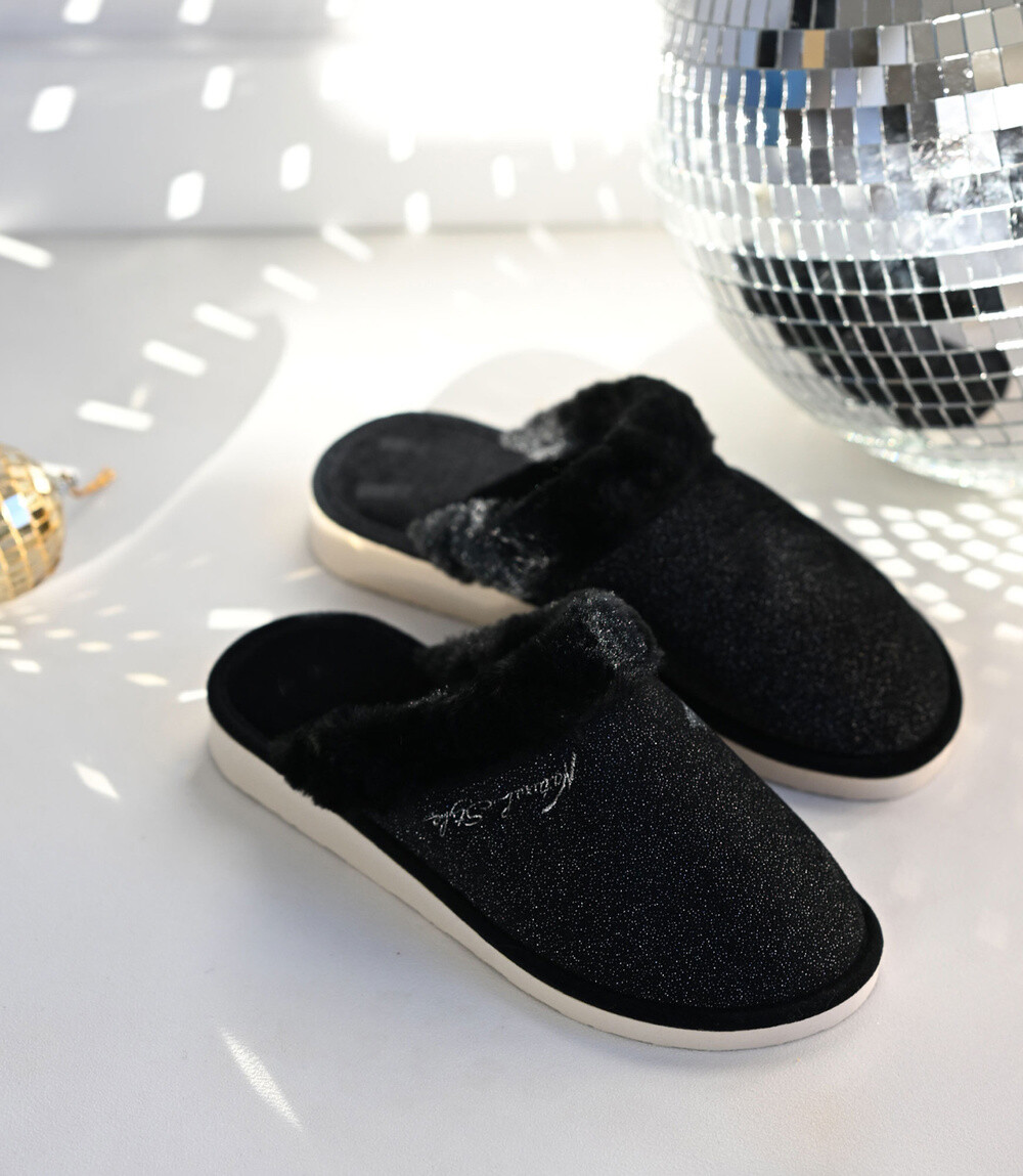 Dámske papuče NS-105 čierne lesklé