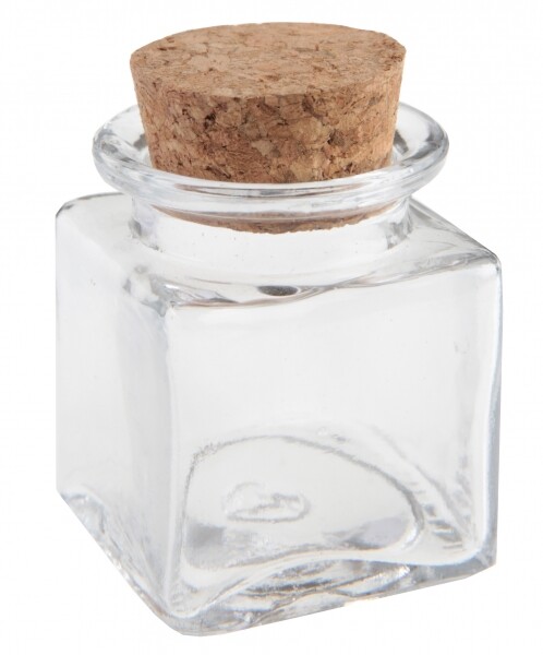 Santex Sklenené fľaštičky s korkovým uzáverom - Štvorec