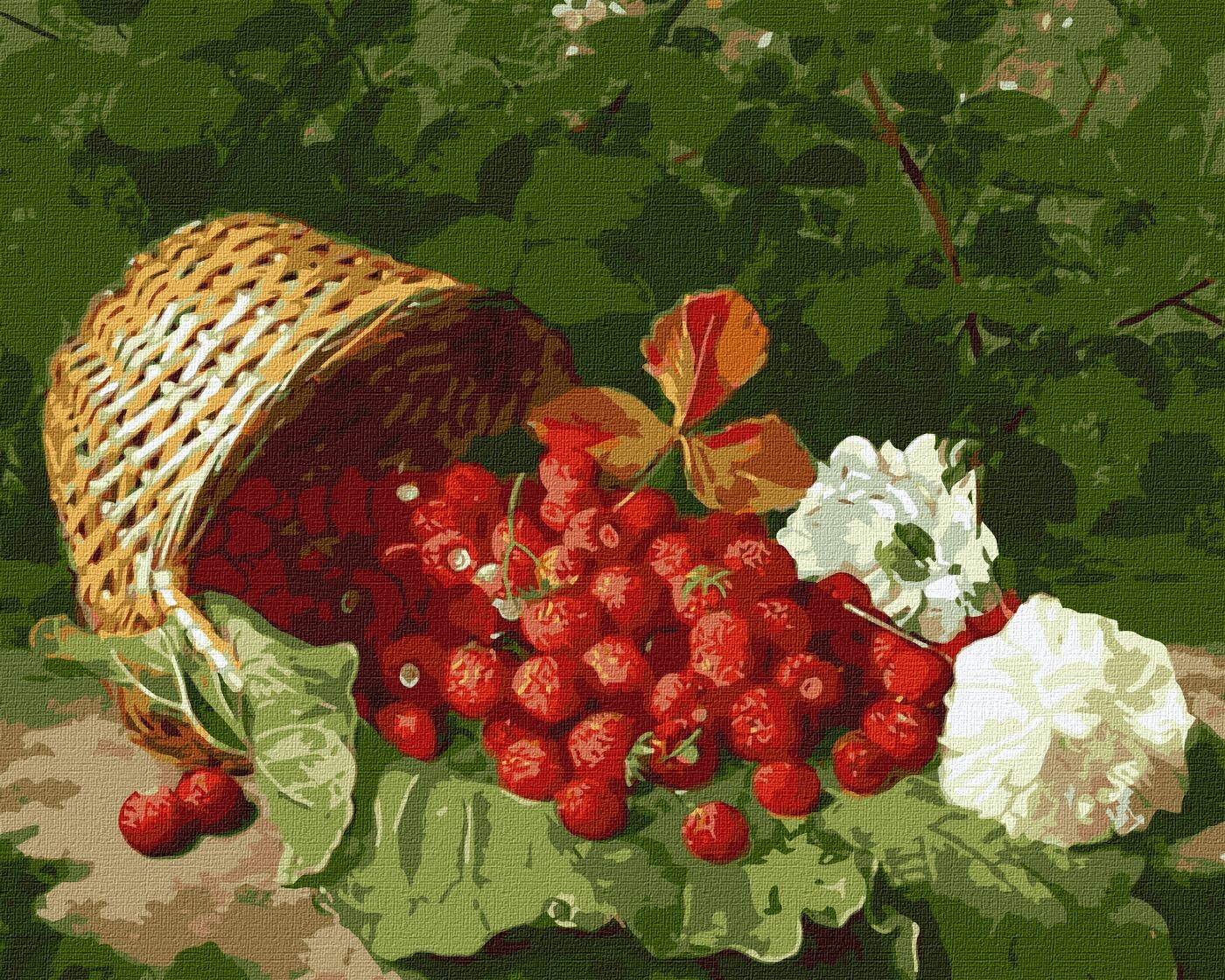 Ideyka Maľovanie podľa čísel - Košík s jahodami ©William Hammer 40 x 50 cm