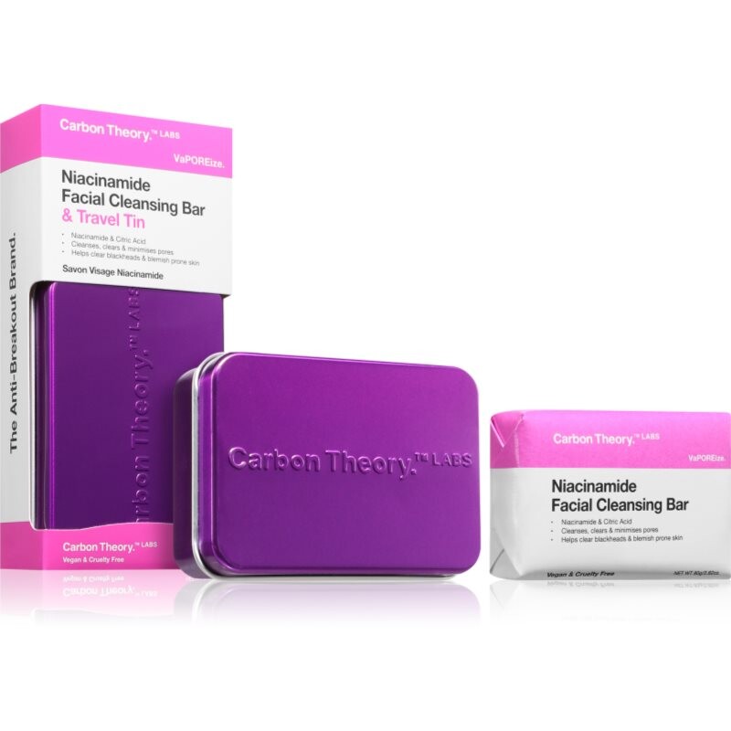 Carbon Theory Vaporeize Facial Cleansing Bar čistiace mydlo na tvár s niacínamidom 80 g
