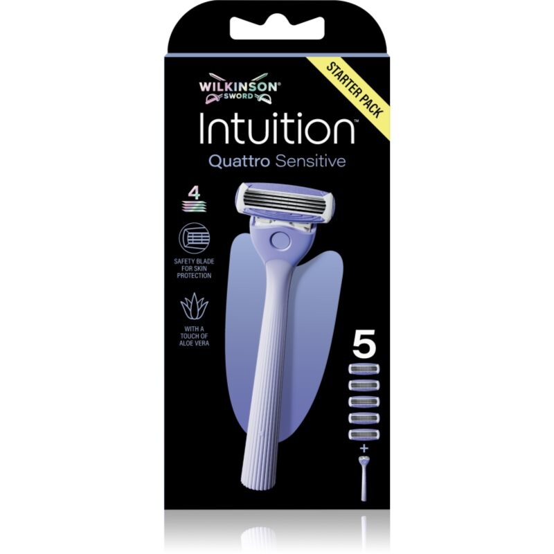 Wilkinson Sword Intuition Quattro Sensitive holiaci strojček náhradné čepieľky 5 ks