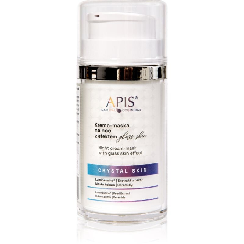 Apis Natural Cosmetics Crystal Skin nočná krémová maska pre rozjasnenie a hydratáciu 50 ml