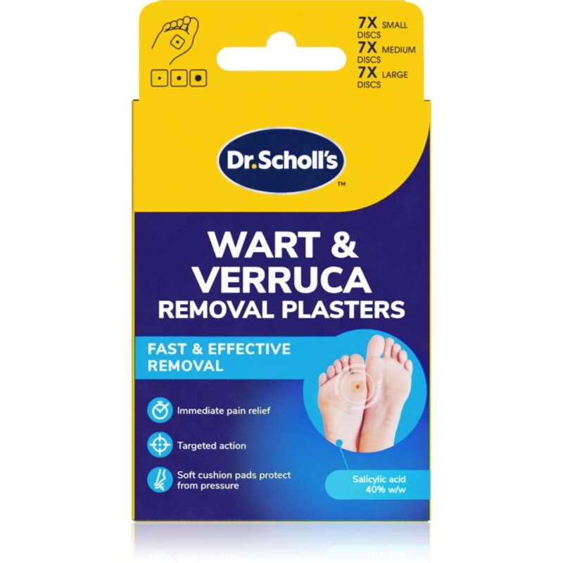 Scholl Dr. Scholl's Wart & Verruca Plaster sada náplastí na zmiernenie tlaku vyvíjaného na bradavice a mozole 3x7 ks