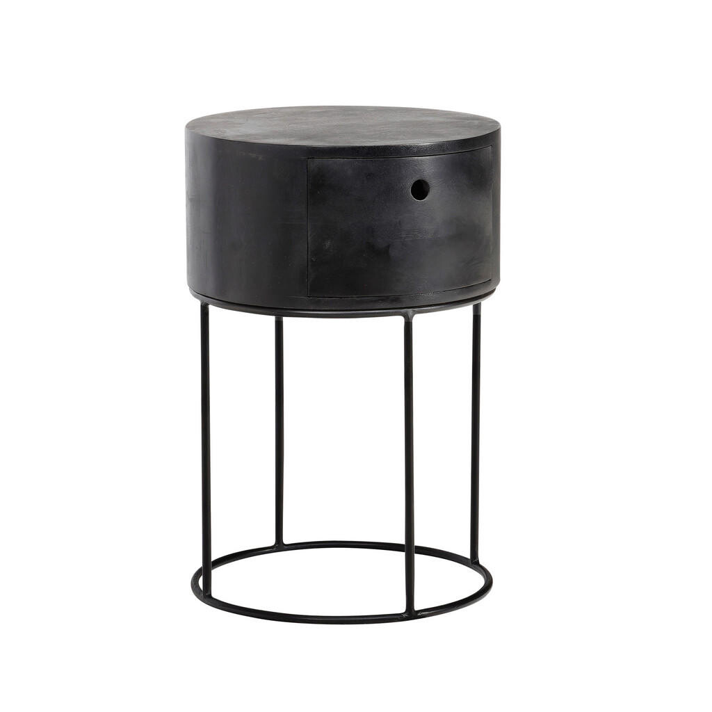 Livetastic NOČNÁ SKRINKA, mangové drevo, čierna,