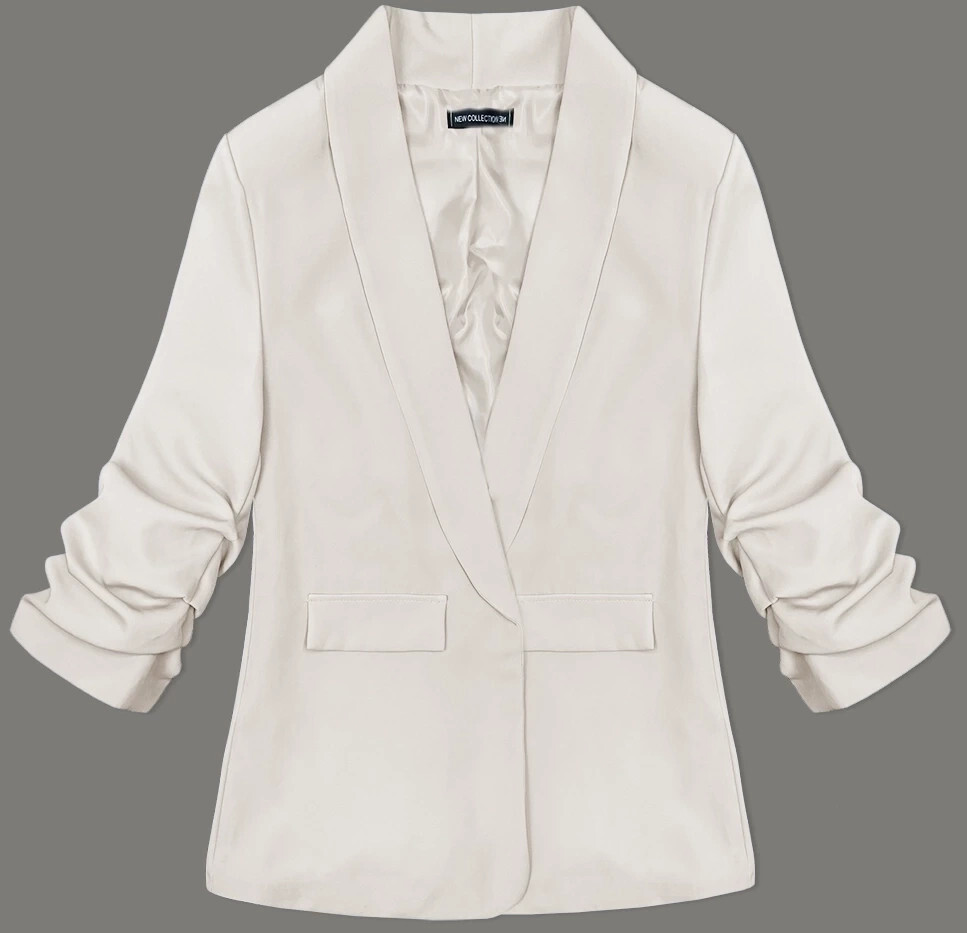 Tenká bunda s volánovými rukávmi svetlo béžová (22-356) odstíny béžové 48