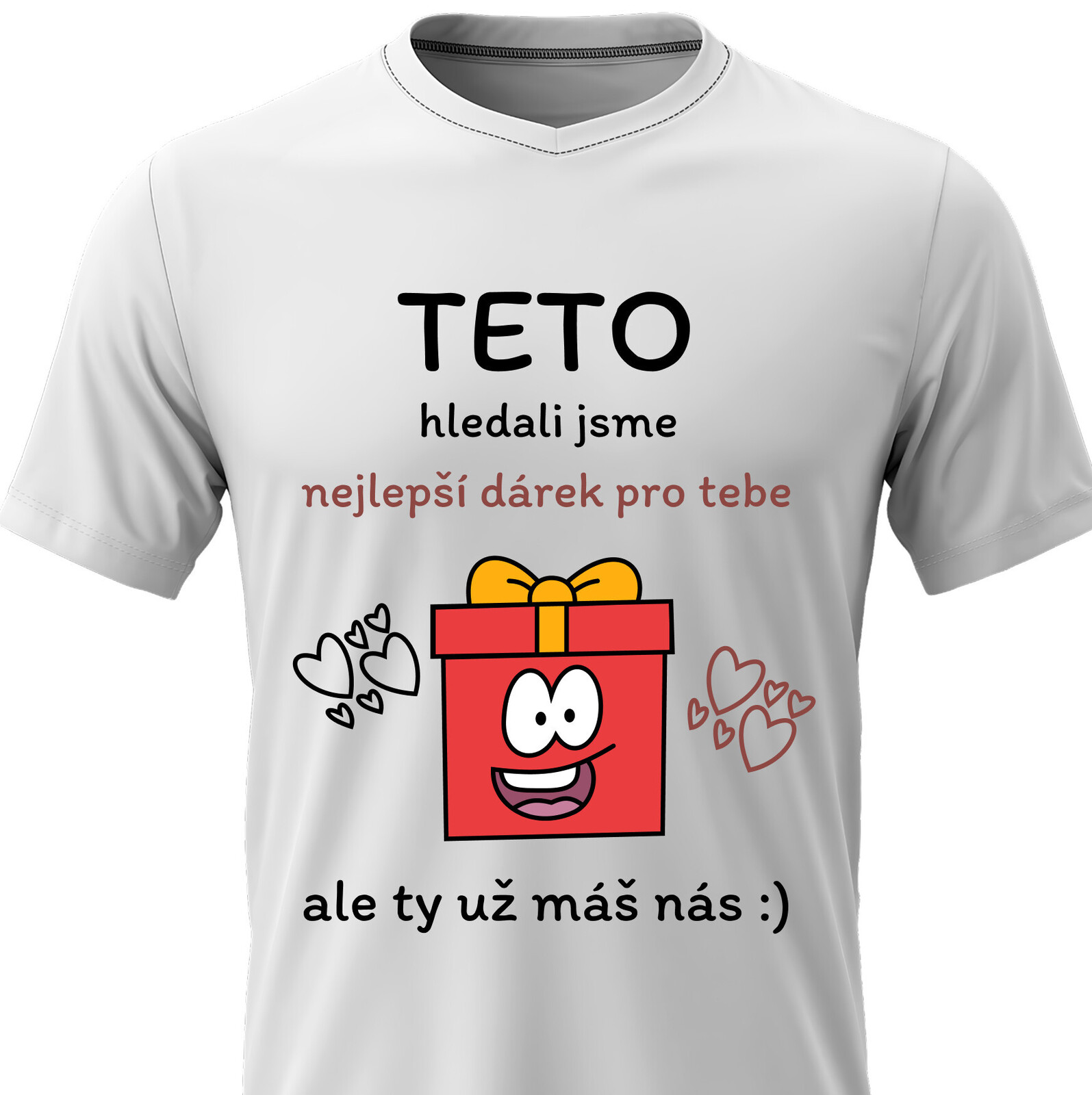 Dámské bavlněné tričko s potiskem - NEJLEPŠÍ DÁREK PRO TETU - bílé  S