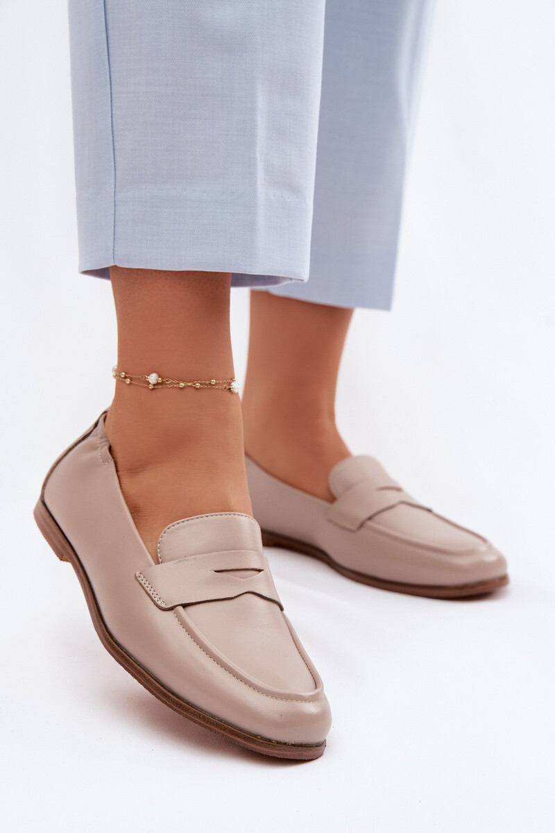 Mokasíny z přírodní kůže Vinceza Béžové 41