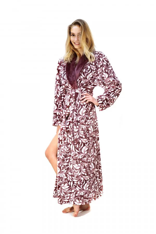 Dámsky župan Flora 2556 4803 Fialový s bielou - Vestis XXL fialovo -bílá