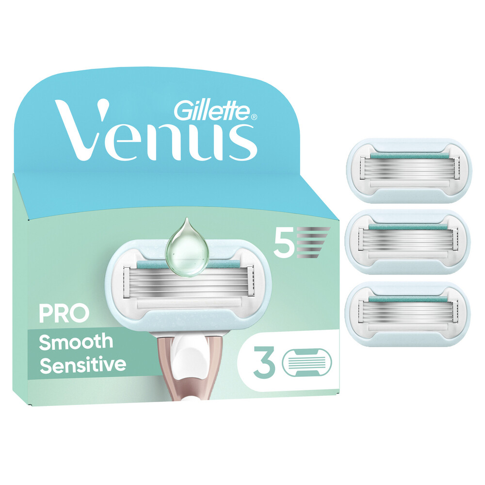 GILLETTE VENUS Dámske holiace hlavice pre citlivú pokožku, Venus Pro Smooth Sensitive 3 ks