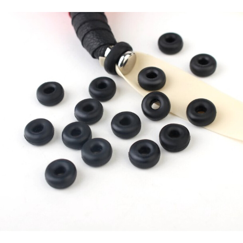 Viazacie krúžky na ploché gumy 10 ks - čierne