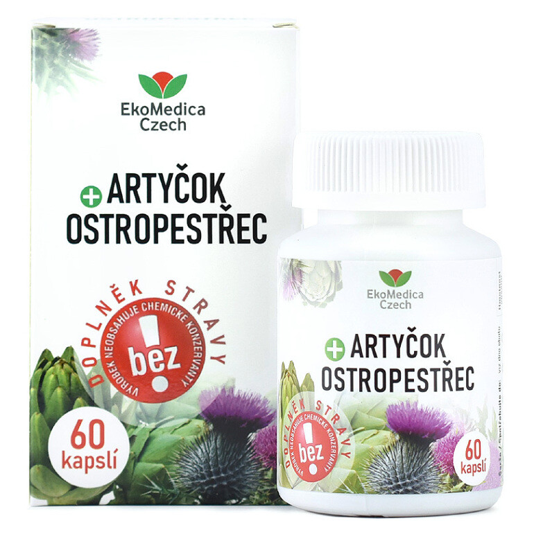 EKOMEDICA Artičok + pestrec 60 kapsúl
