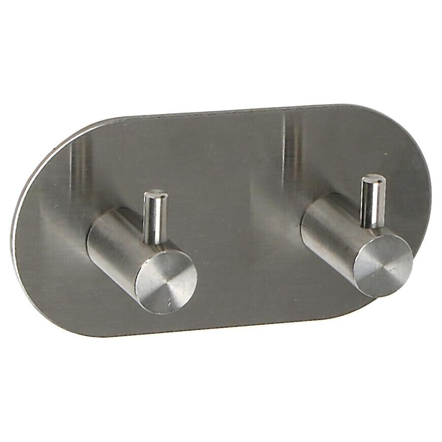 Vešiak kovový 2-háčik strieborný BHK0086A-A