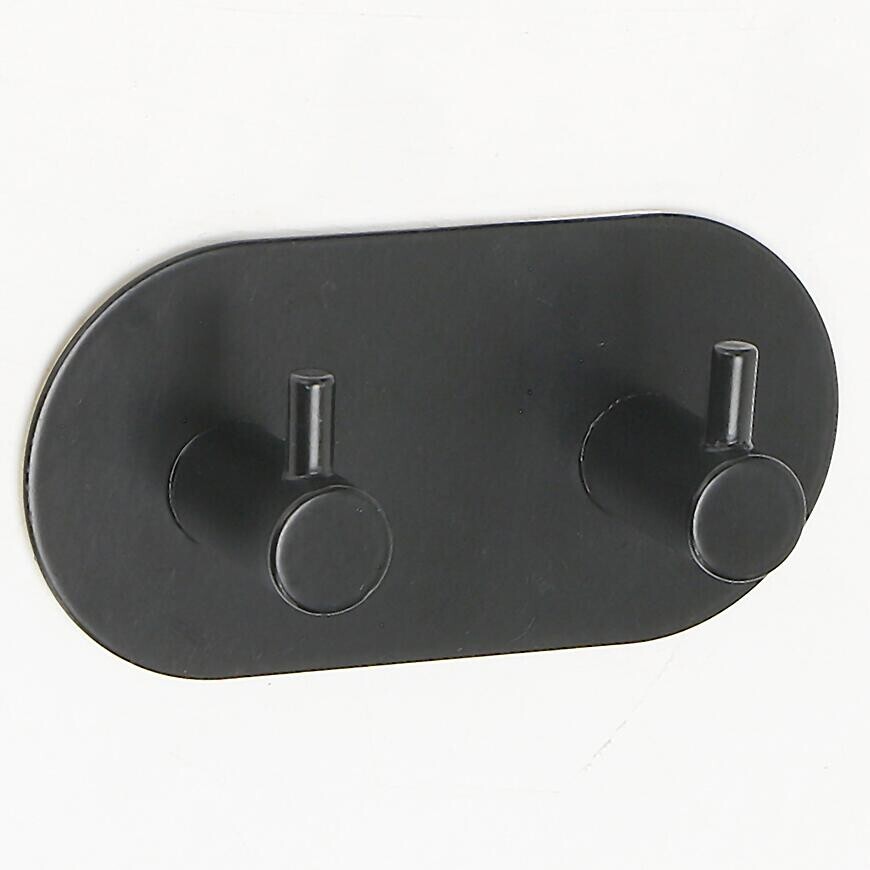 Vešiak kovový 2-háčik čierna BHK0053A-A