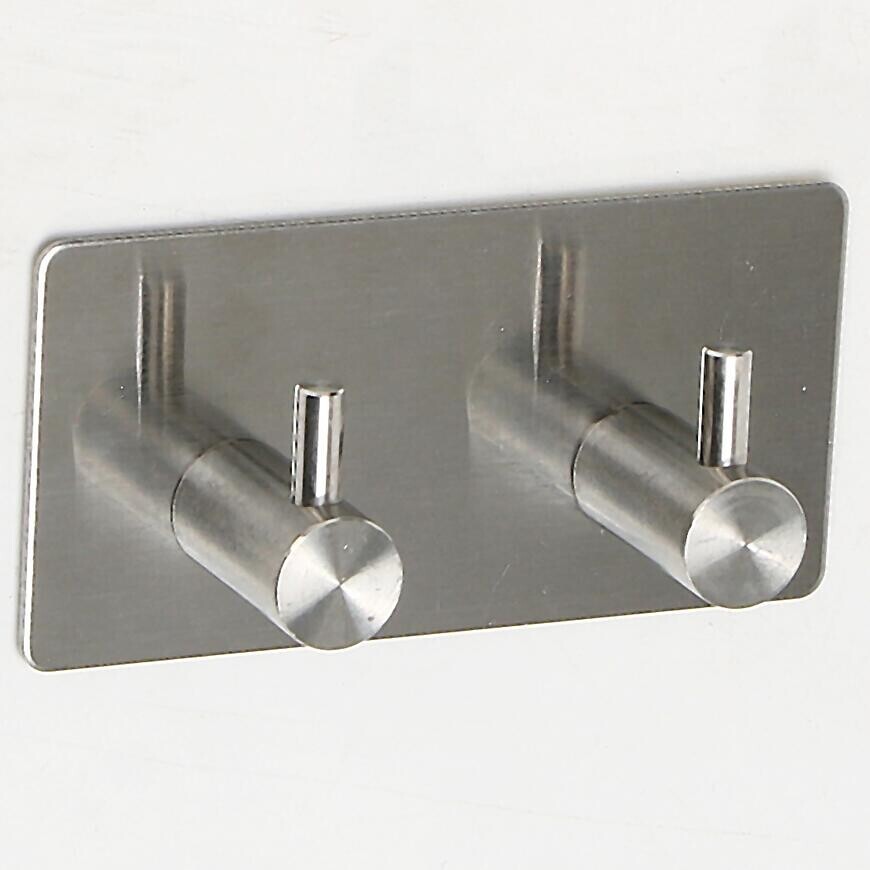 Vešiak kovový 2-háčik strieborný BHK0093A-A