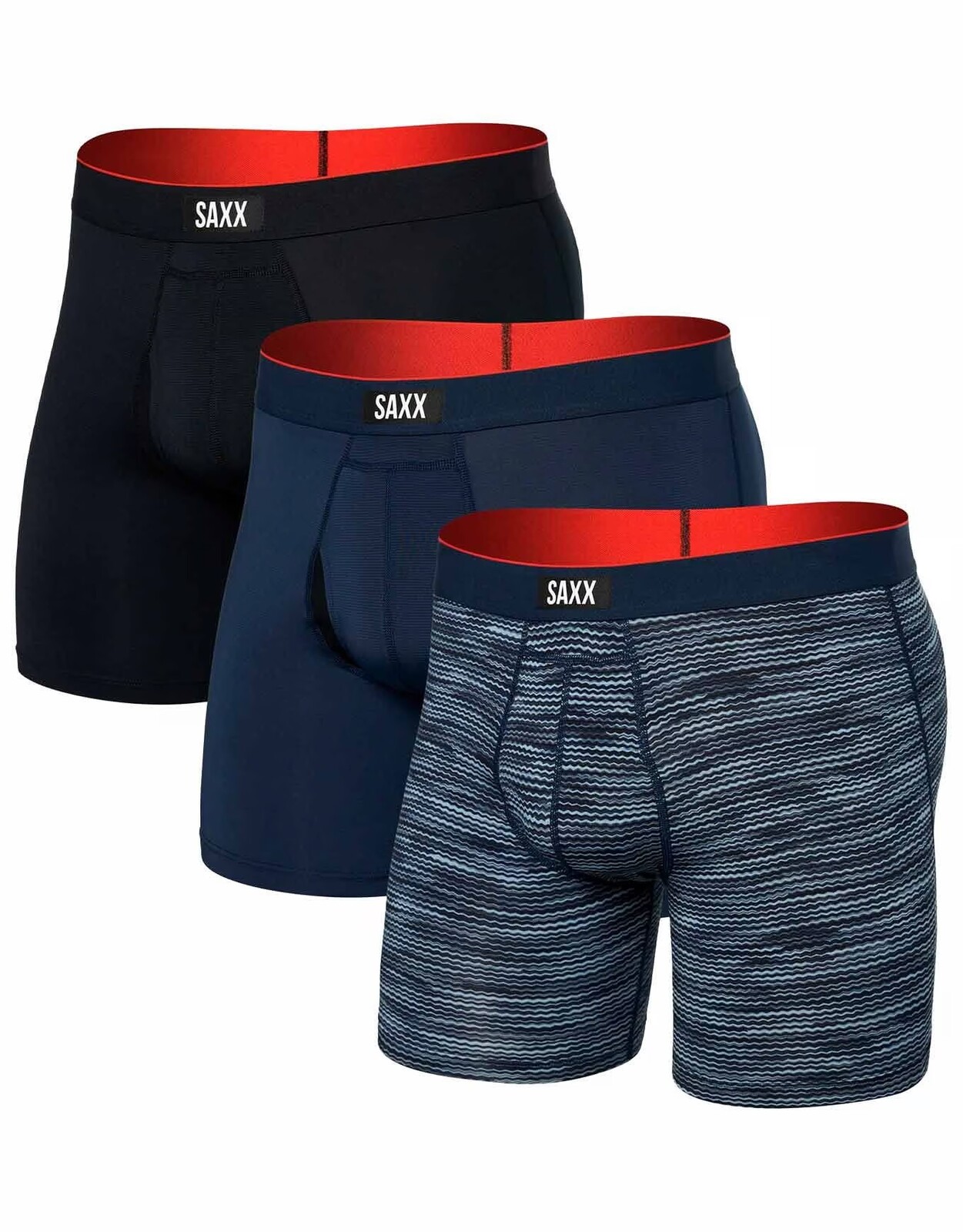Saxx MULTI-ŠPORT MESH BOXER BRIEF FLY 3PK wavelength/navy/black Veľkosť: L