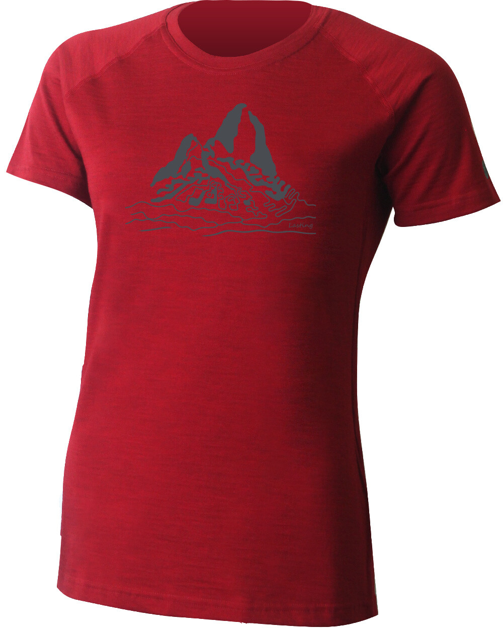 Lasting dámske merino tričko SORA červené s tlačou Veľkosť: L