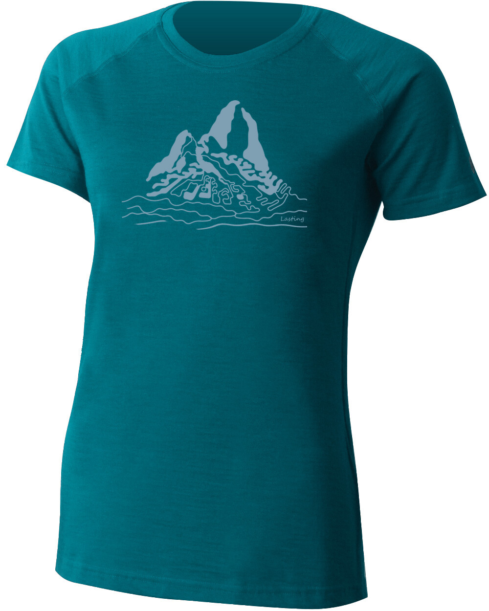 Lasting dámske merino tričko SORA modré s tlačou Veľkosť: L