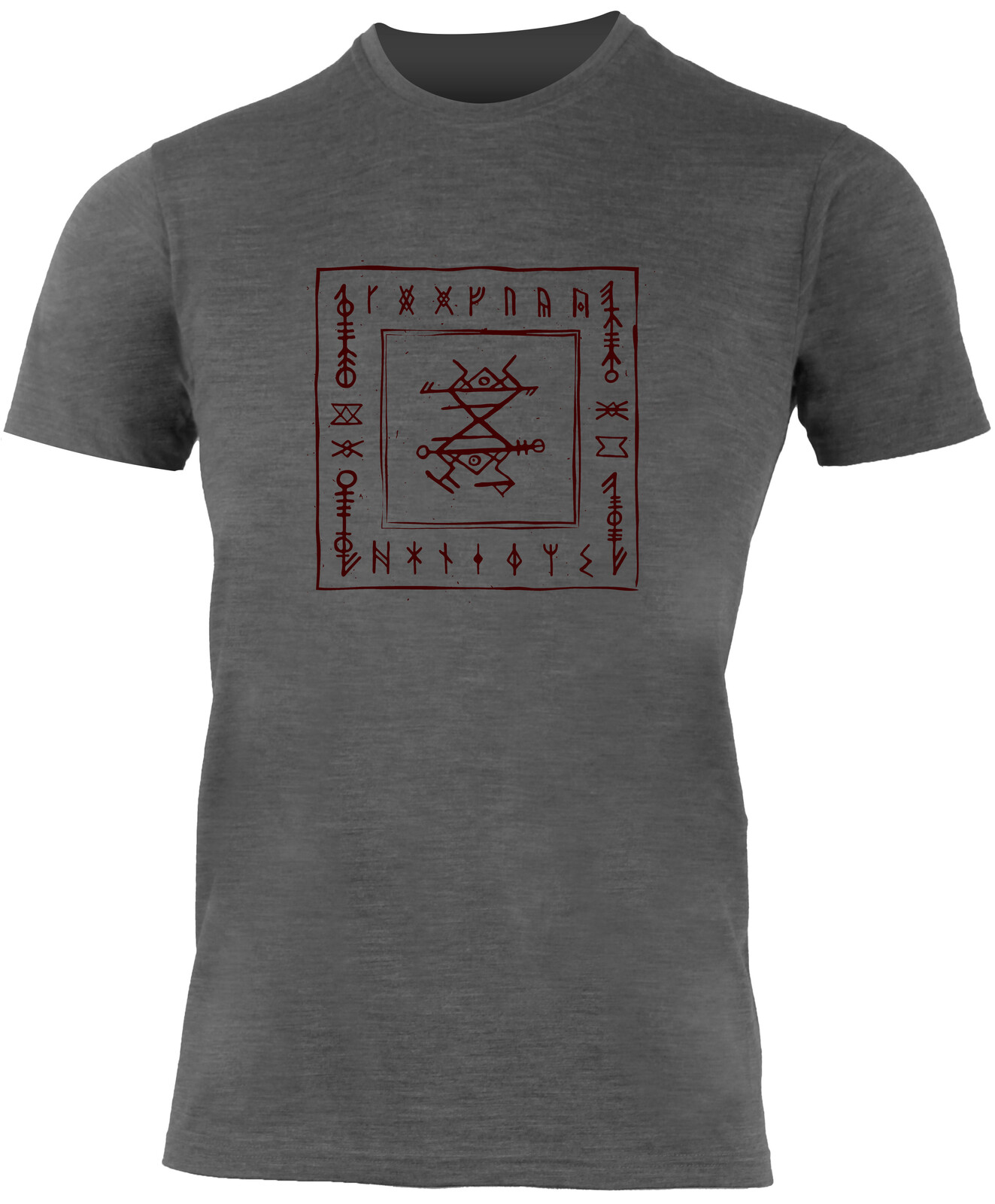 Lasting pánske merino tričko RADIM s tlačou šedej Veľkosť: L