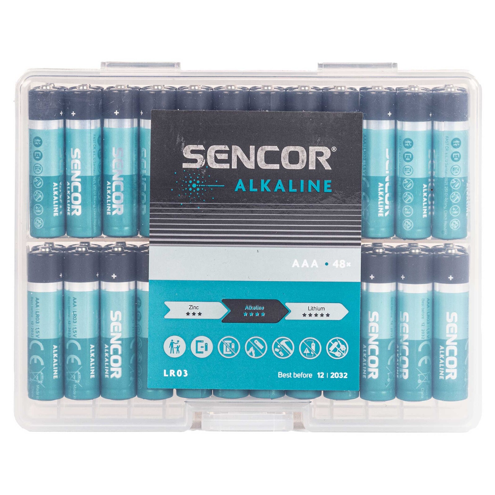 Sencor SBA LR03 48 BOX Alkalická batéria LR03 AAA Typ: AAA mikrotužková LR03, Balenie: 48 Box, Prevedenie: Alkalické, .