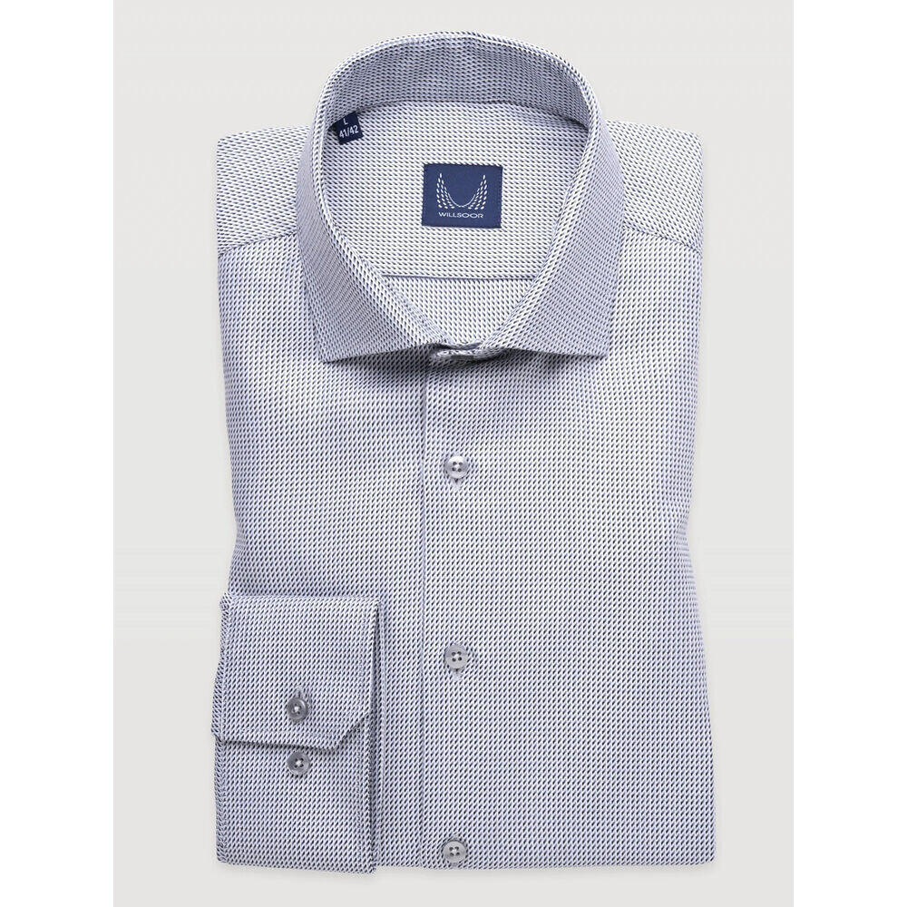Pánska košeľa klasického strihu so sivo-bielym vzorom 19784