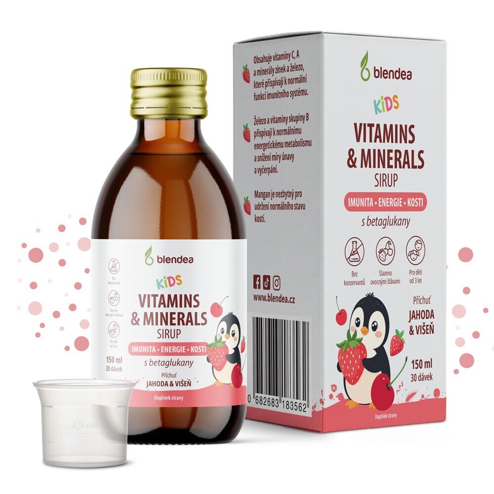 Blendea Kids Sirup s vitamínmi, minerálmi a beta glukánmi 150 ml