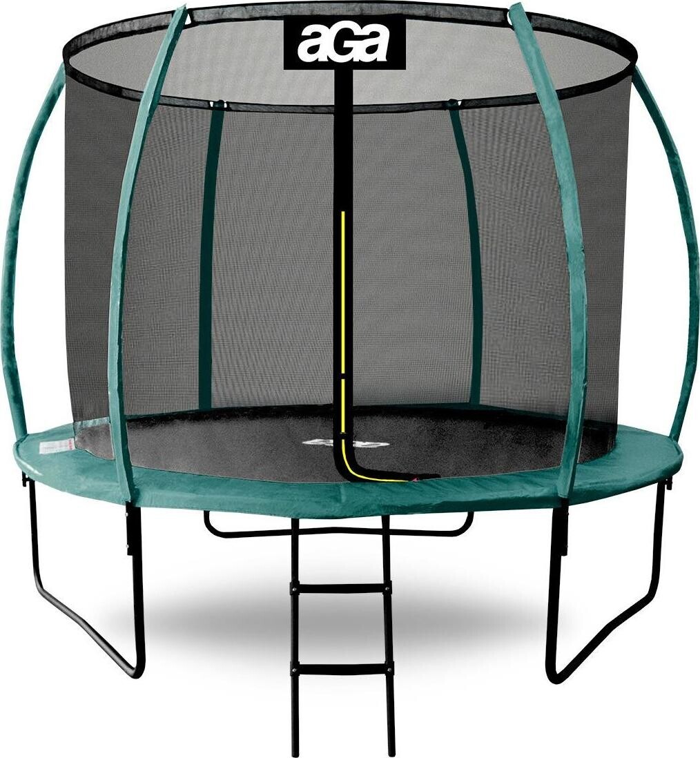 Aga SPORT EXCLUSIVE Trampolína 250 cm tmavo zelená + ochranná sieť + rebrík