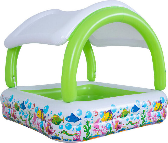 SunClub 51016 Nafukovací záhradný bazénik so strieškou 143 × 143 cm, rybičky