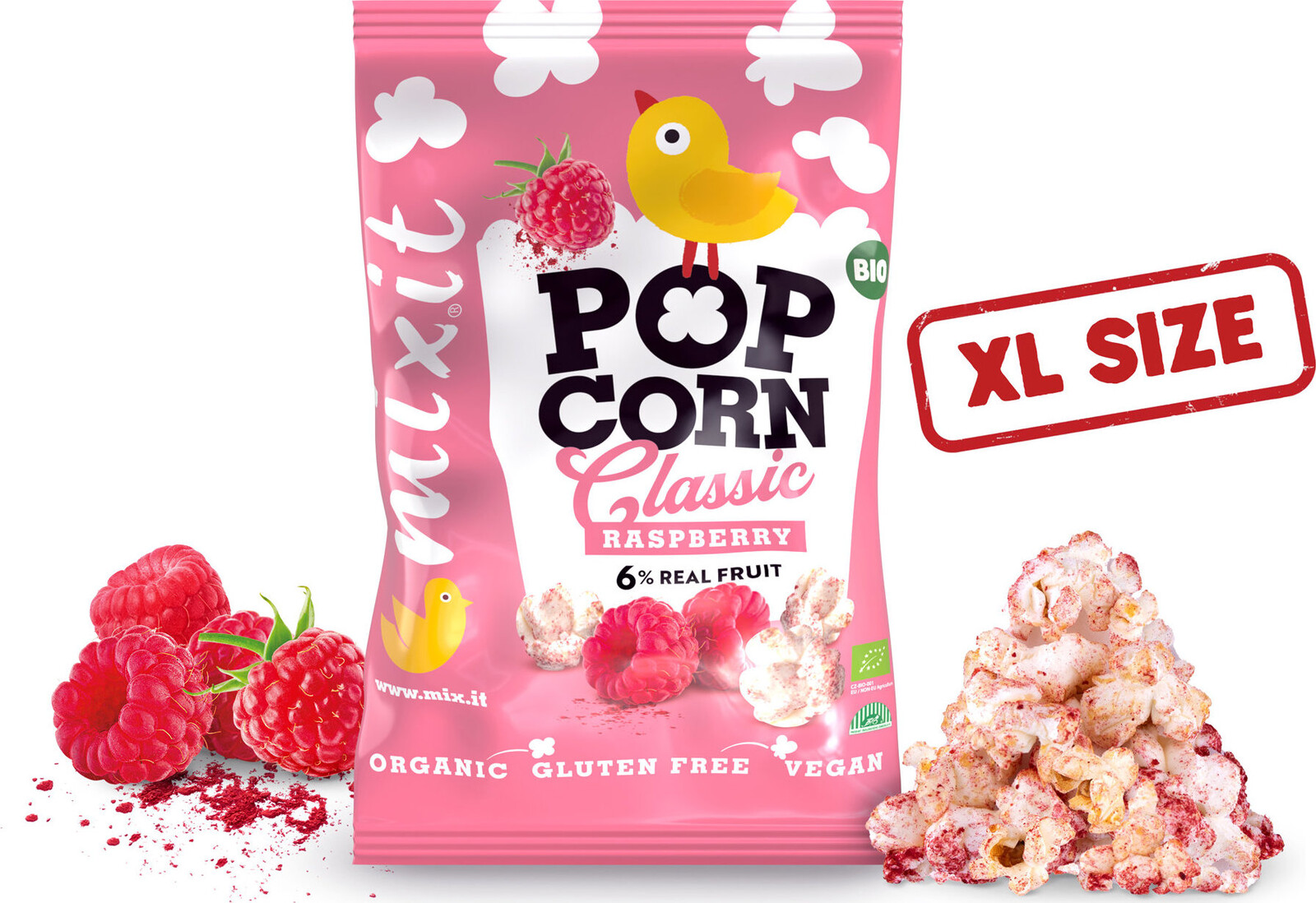Mixit Veľký BIO popcorn Malina