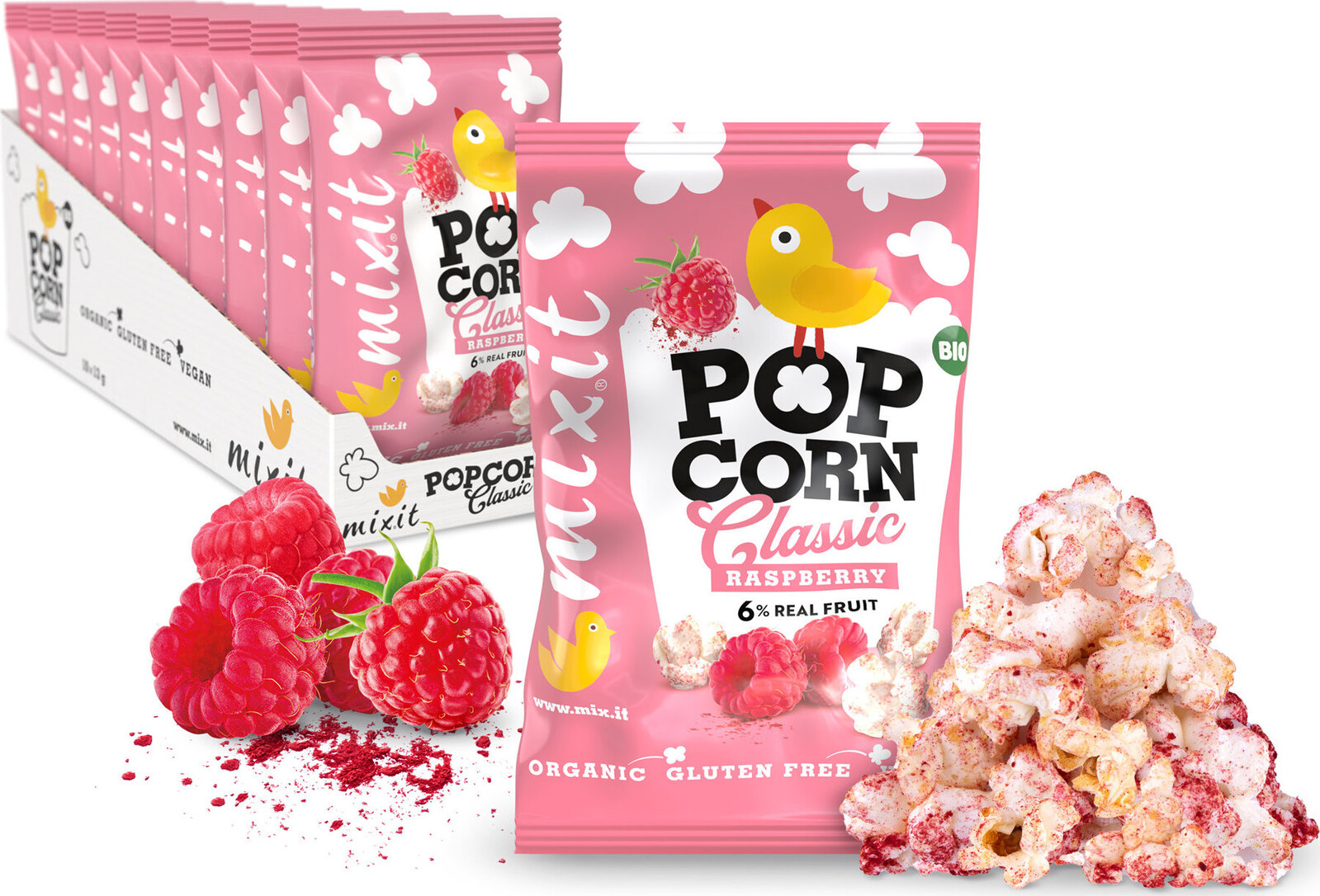 Mixit BIO popcorn do vrecka Malina 20 ks