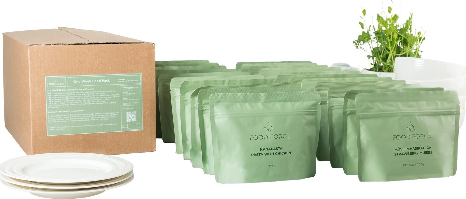 FOOD FORCE Týždenný potravinový balíček (21 jedál v škatuli)