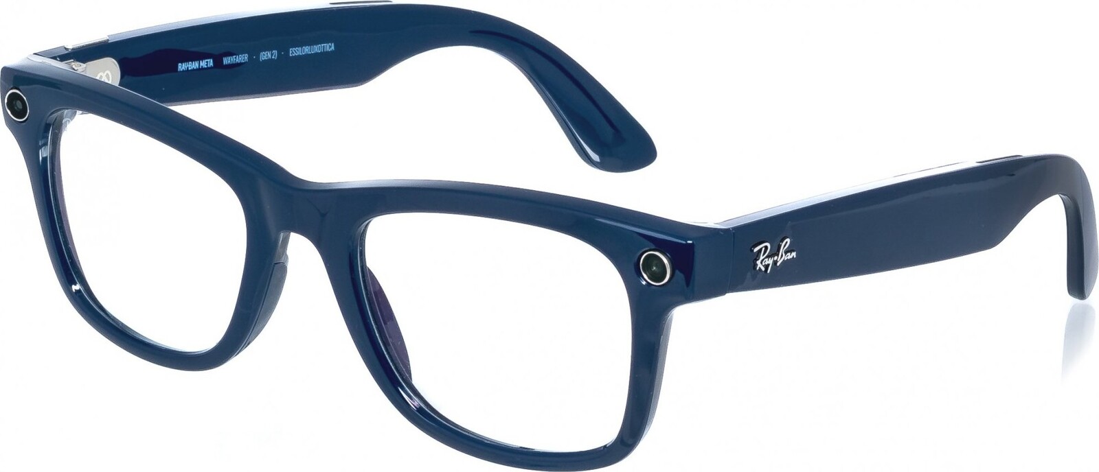 Meta RAY-BAN Meta Wayfarer (Large) Smart Glasses (Gen 2) – Shiny Cosmic Blue, Clear to Sapphire Tran