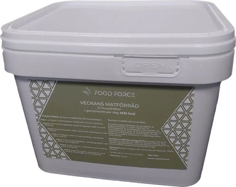 FOOD FORCE Týždenný potravinový balíček (21 jedál vo vedre)