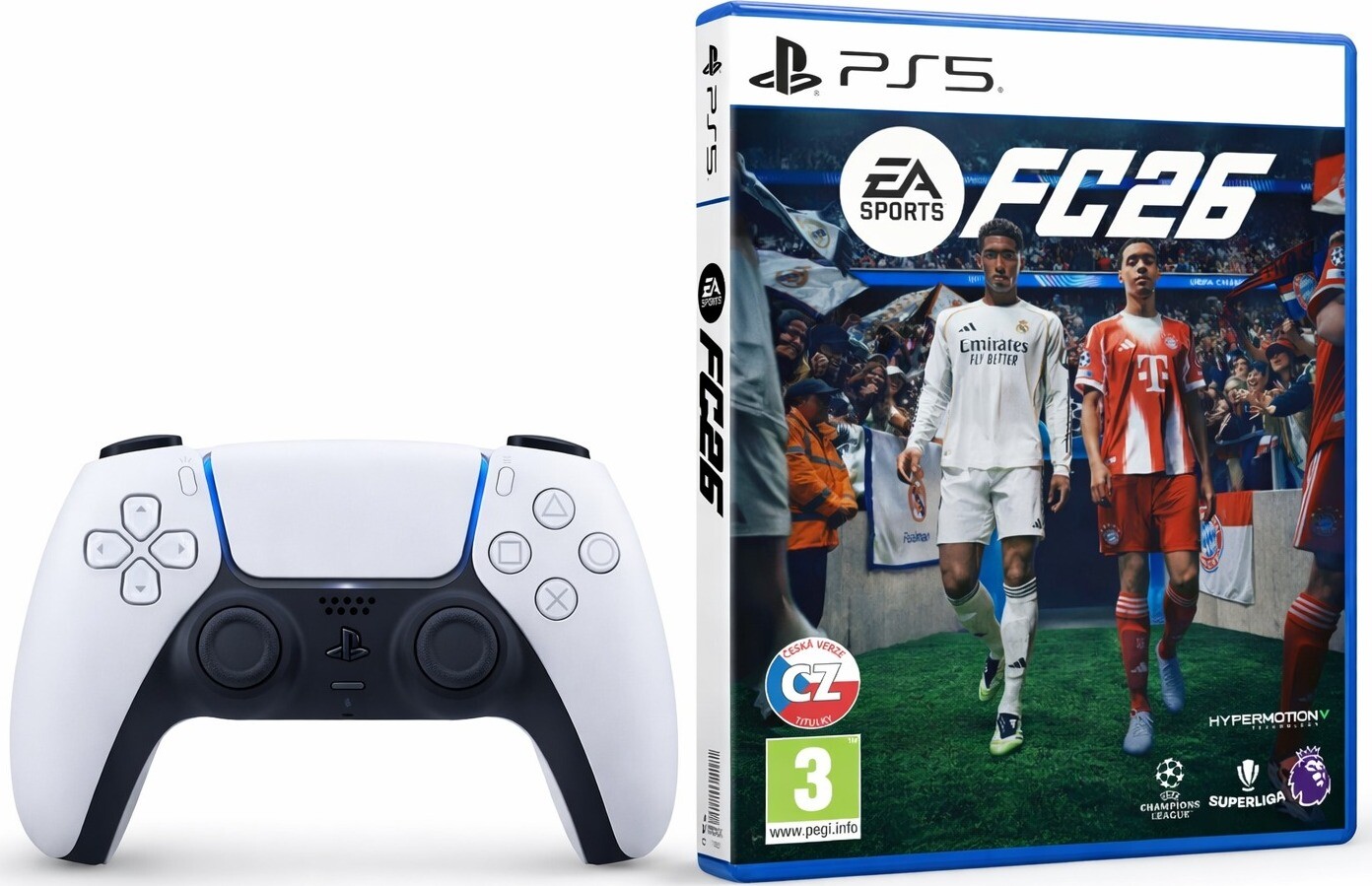 PlayStation 5 DualSense Wireless Controller White + EA Sports FC 26