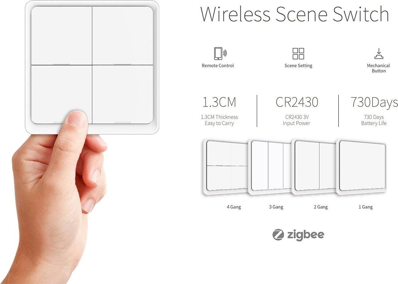iQtech Smartlife SC04 Prepínač scén 4×, Zigbee 3.0