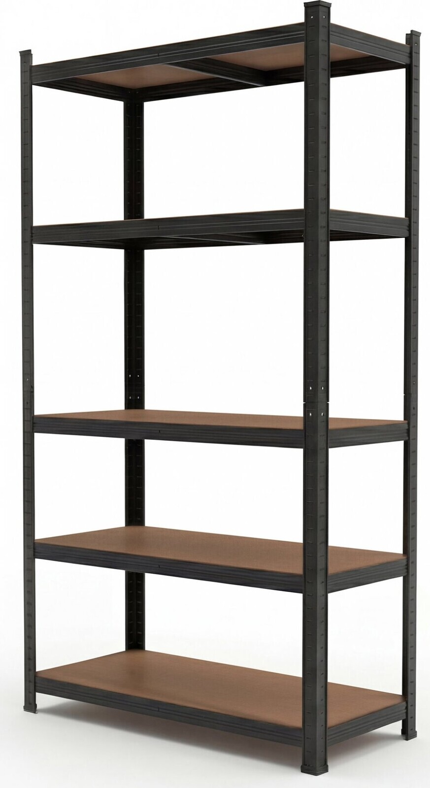 Regál Storix 180 × 90 × 40 cm, 5 políc, čierna lakovaná oceľ