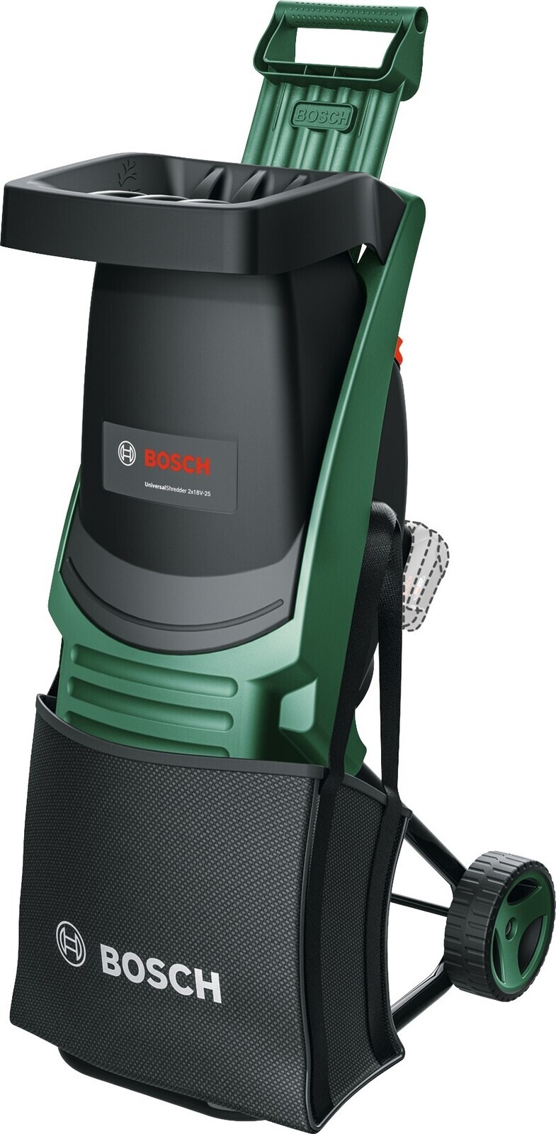 BOSCH Drvič konárov akumulátorový UniversalShredder 2× 18V-25 (2× 4,0 Ah)