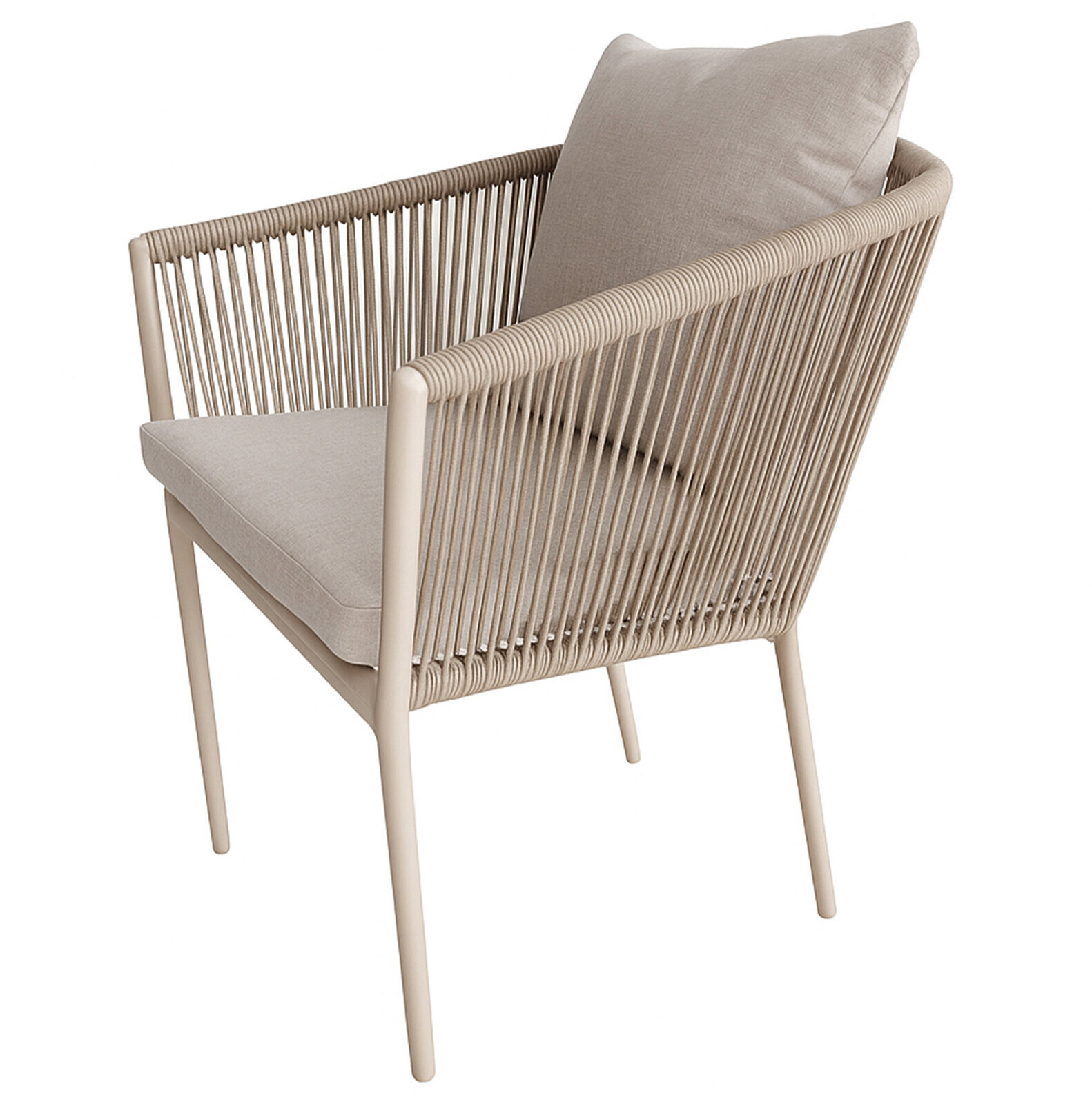 Autronic Stolička záhradná Cavino, béžový hliník, béžová rýchloschnúca látka