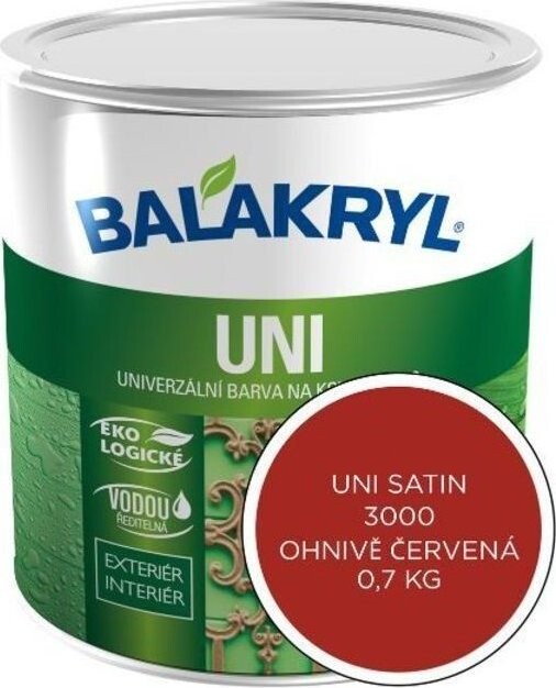 PPG Deco Czech Balakryl UNI SATIN 0,7 kg, 3000 ohnivá červená