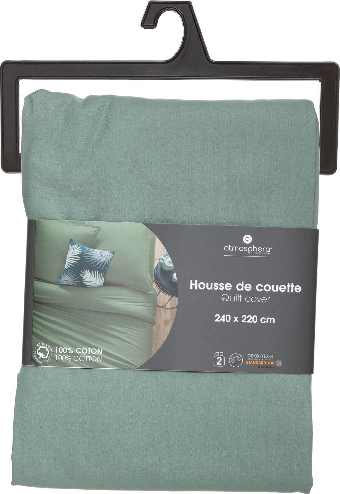 Atmosphera Bavlnené obliečky na prikrývku 240 × 220 cm zelené