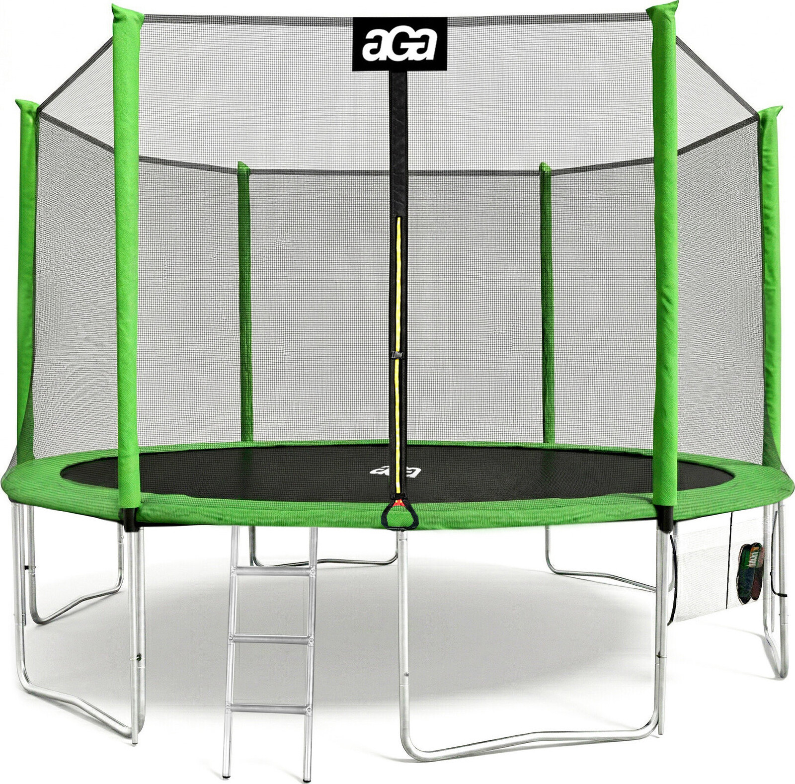 Aga SPORT PRO Trampolína 430 cm svetlo zelená + ochranná sieť + rebrík + taška na obuv
