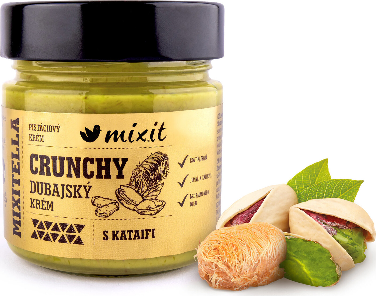 Mixit Mixitella Chrumkavý dubajský krém s kataifi