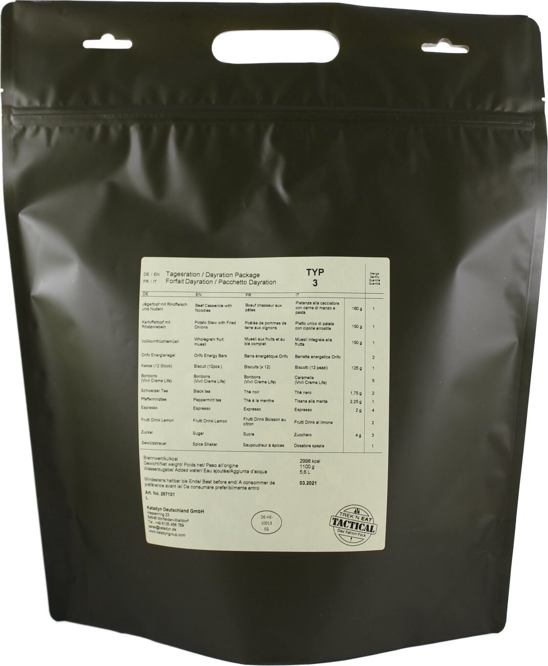 Trek'n Eat Celodenný potravinový balíček Typ 3