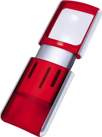 Lupa WEDO s LED svetlom červená