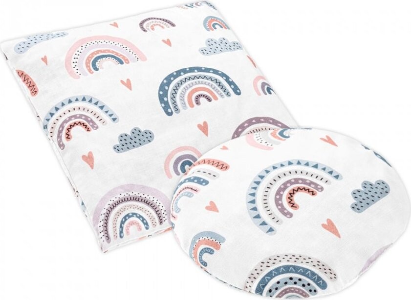 BocioLand Veľký a malý nahrievací vankúšik termofor s čerešňovými kôstkami – Dúha