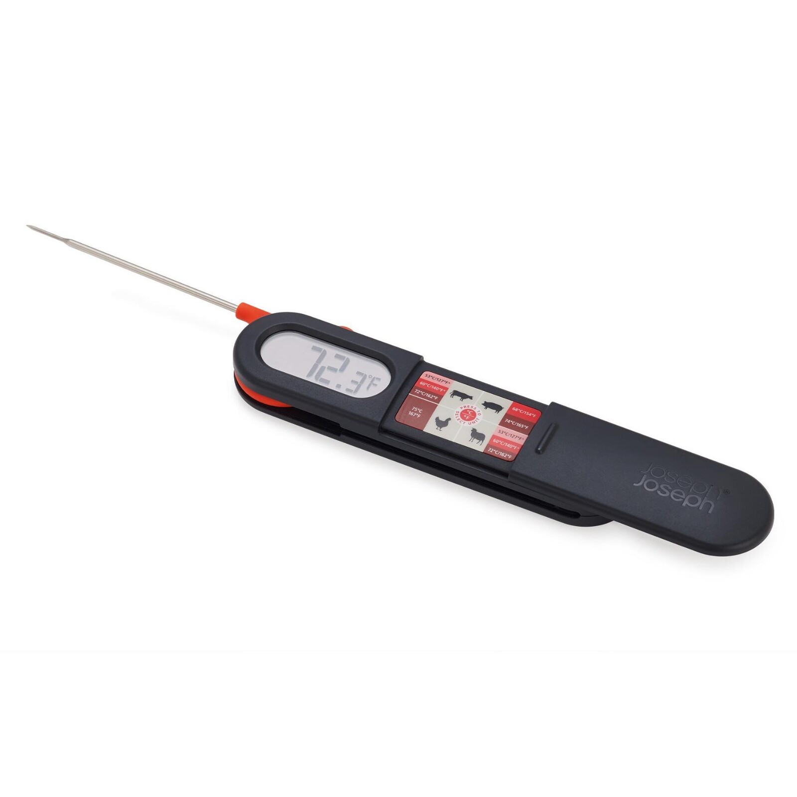 Teplomer s digitálnou sondou THERMAPOINT 1000036 15 cm, šedá, plast, Joseph Joseph