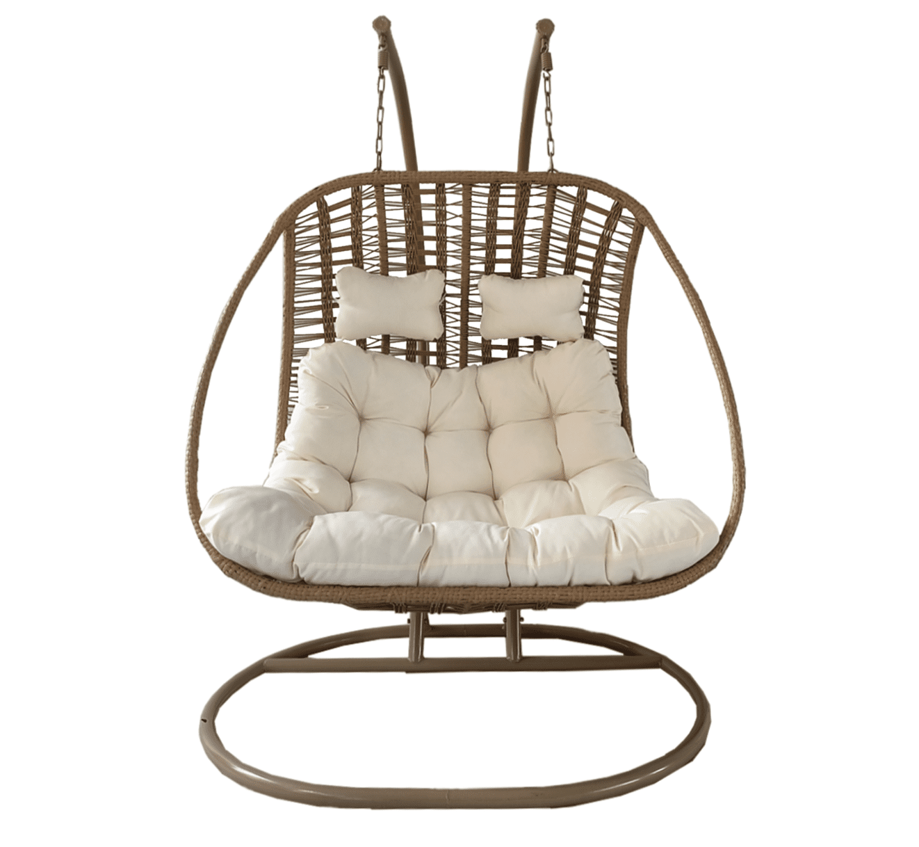 Dvoumístné závěsné houpací křeslo June béžové/krémové