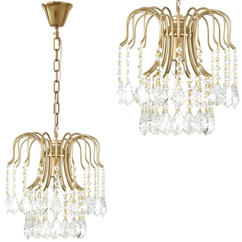 Křišťálový závěsný lustr APP1650-1CP zlatý