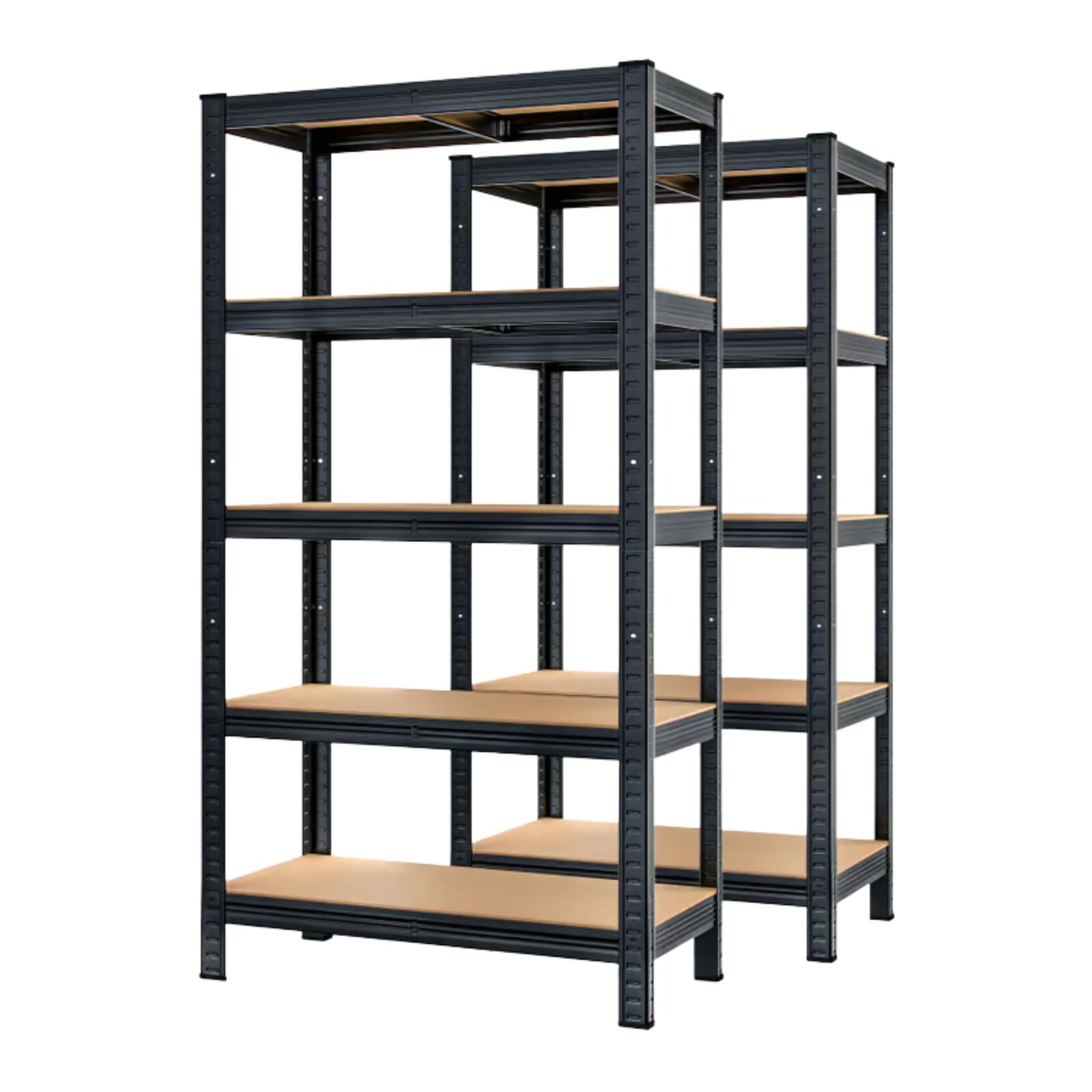 Sada 2 ks dílenských regálů Crown 90x180 cm černá