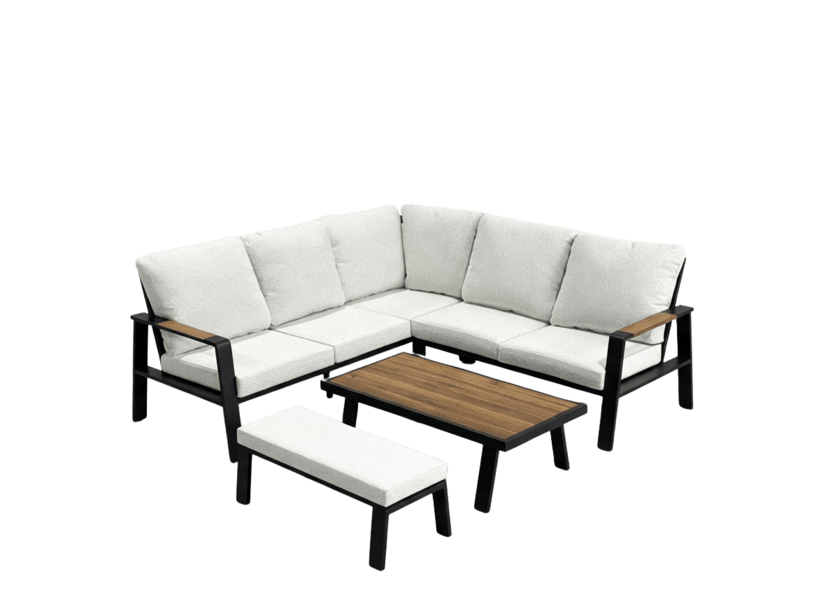 Sada zahradního nábytku Pristina černá/béžová